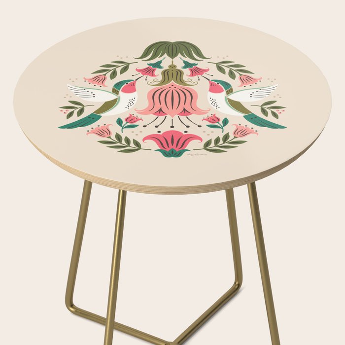 Hummingbirds - Green and Pink Side Table Gallery Image 2