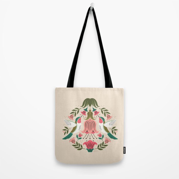 Hummingbirds - Green and Pink Tote Bag Gallery Image 2