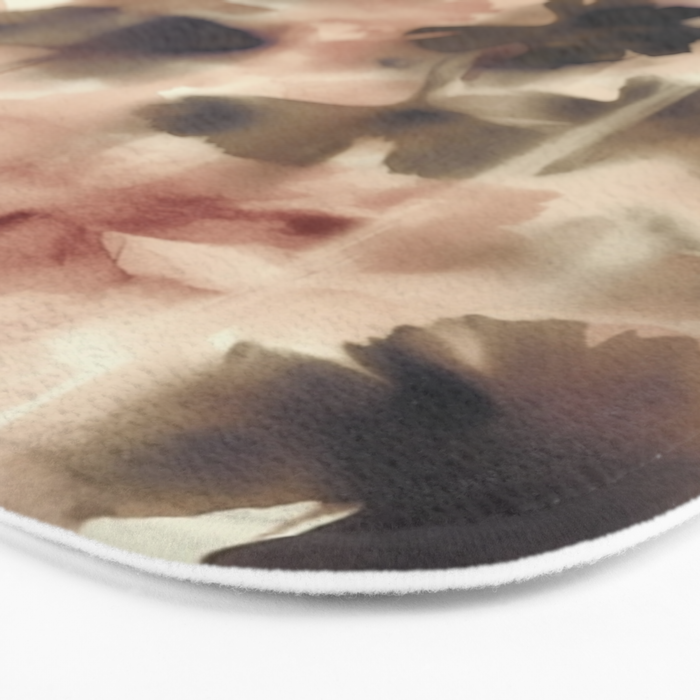 Moody Ginkgo Leaves Soft Abstract Botanical in Warm Autumn Tones Bath Mat Gallery Image 3
