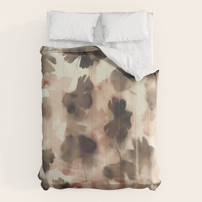 Moody Ginkgo Leaves Soft Abstract Botanical in Warm Autumn Tones Comforter Gallery Image 6