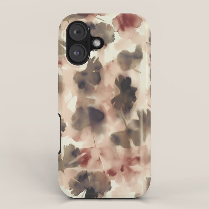 Moody Ginkgo Leaves Soft Abstract Botanical in Warm Autumn Tones iPhone Case Gallery Image 1
