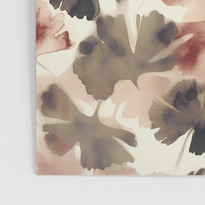 Moody Ginkgo Leaves Soft Abstract Botanical in Warm Autumn Tones Poster Gallery Image 3