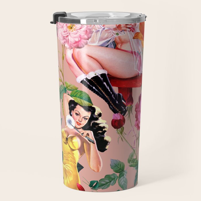 Floral and Pin-Up Girls III Travel Mug Gallery Image 3