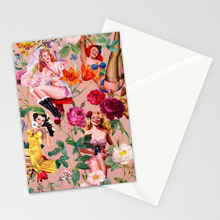 Floral and Pin-Up Girls III Stationery Card Gallery Image 2