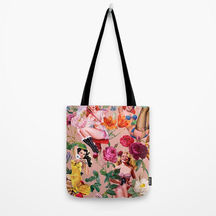 Floral and Pin-Up Girls III Tote Bag Gallery Image 2