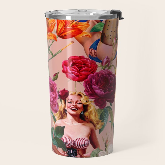 Floral and Pin-Up Girls III Travel Mug Gallery Image 2