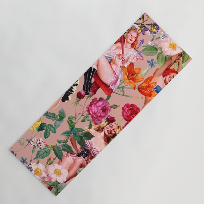 Floral and Pin-Up Girls III Yoga Mat Gallery Image 1