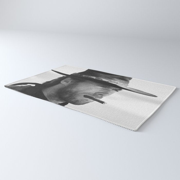 Clint Eastwood Smoking a Cigar Retro Vintage Art Rug Gallery Image 3