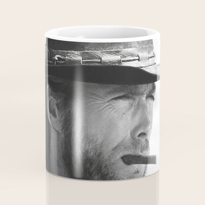 Clint Eastwood Smoking a Cigar Retro Vintage Art Coffee Mug Gallery Image 4