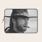 Clint Eastwood Smoking a Cigar Retro Vintage Art Laptop Sleeve Gallery Image 1