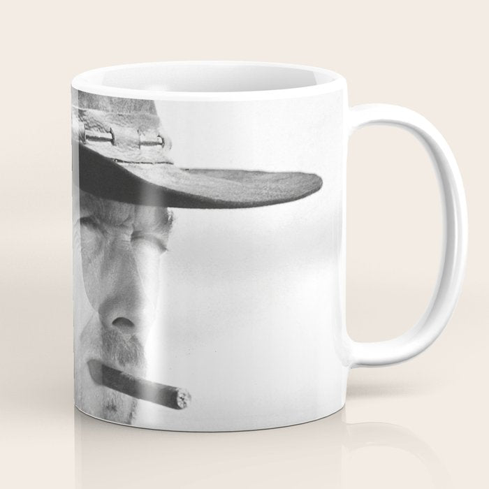 Clint Eastwood Smoking a Cigar Retro Vintage Art Coffee Mug Gallery Image 1