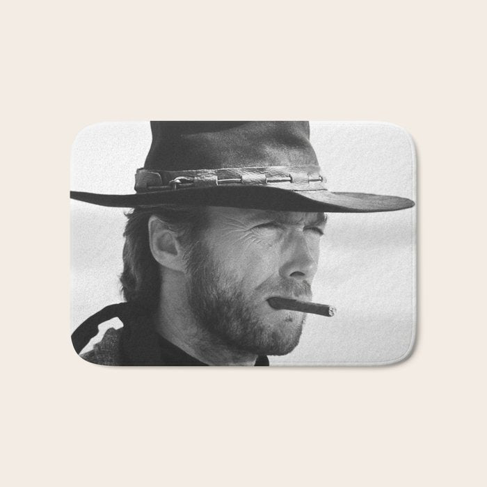 Clint Eastwood Smoking a Cigar Retro Vintage Art Bath Mat Gallery Image 1