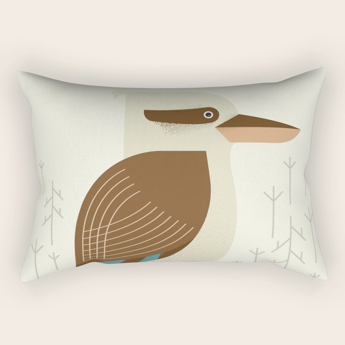 Laughing Kookaburra, Bird of Australia Rectangular Pillow Gallery Image 1