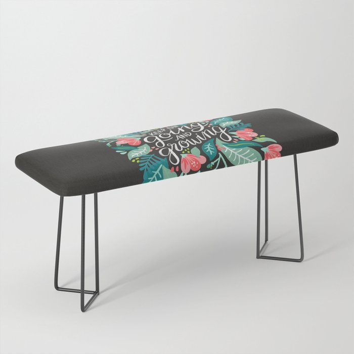 Keep on Going & Growing â Pink on Charcoal Bench Gallery Image 1