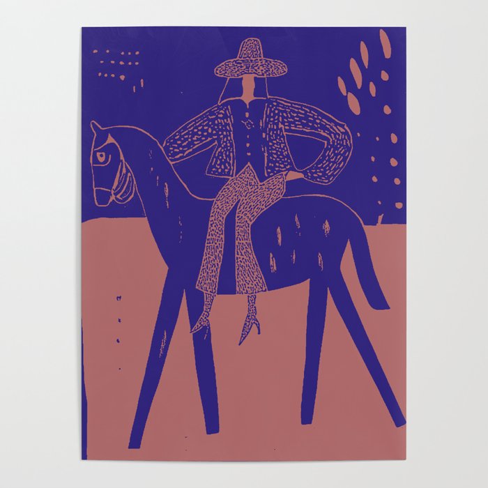 Rider - Cobalt Peach Poster Gallery Image 1