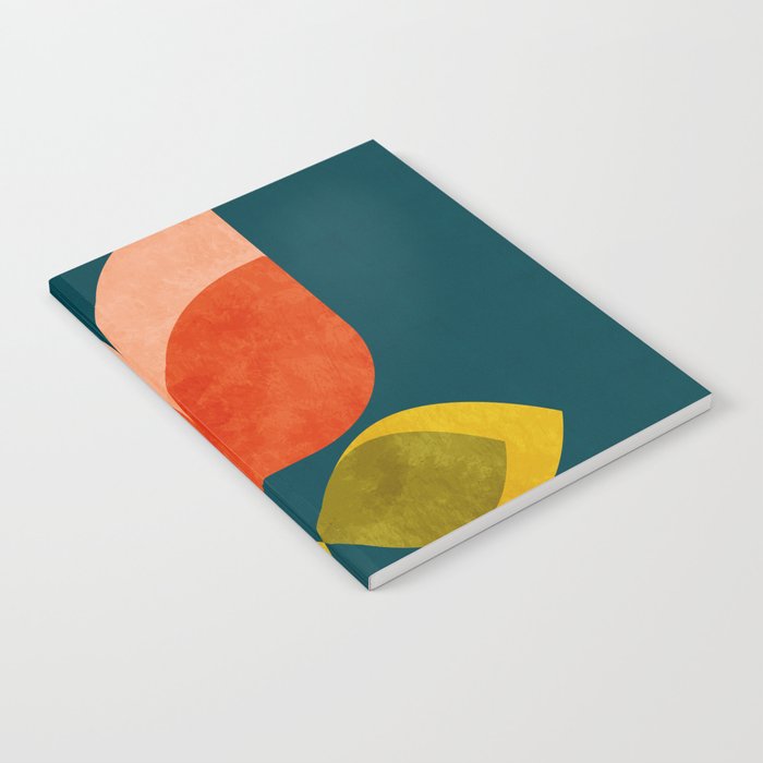 retro tulips teal Notebook Gallery Image 2