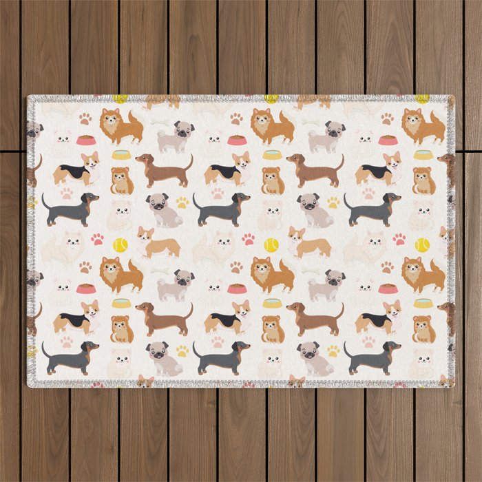 Cute Dog Pattern Outdoor Rug Gallery Image 1