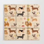 Cute Dog Pattern Wood Wall Art Gallery Image 1