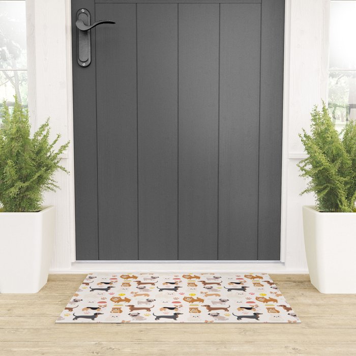 Cute Dog Pattern Welcome Mat Gallery Image 3