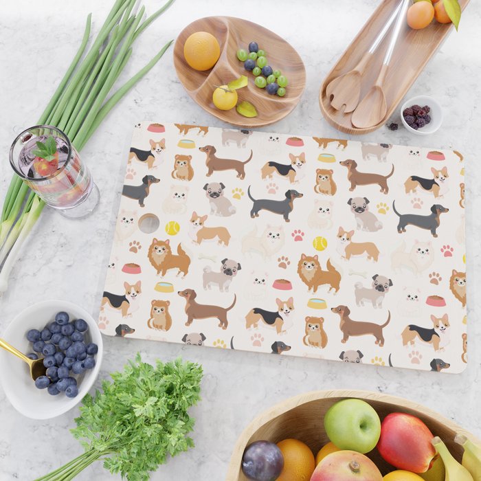 Cute Dog Pattern Cutting Board Gallery Image 2