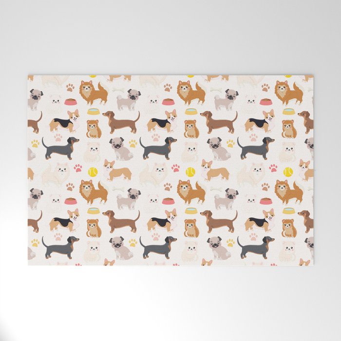 Cute Dog Pattern Welcome Mat Gallery Image 1