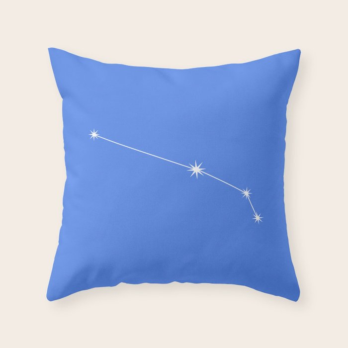 Aries Zodiac Star Constellation Line Art Bright Blue Throw Pillow Gallery Image 6