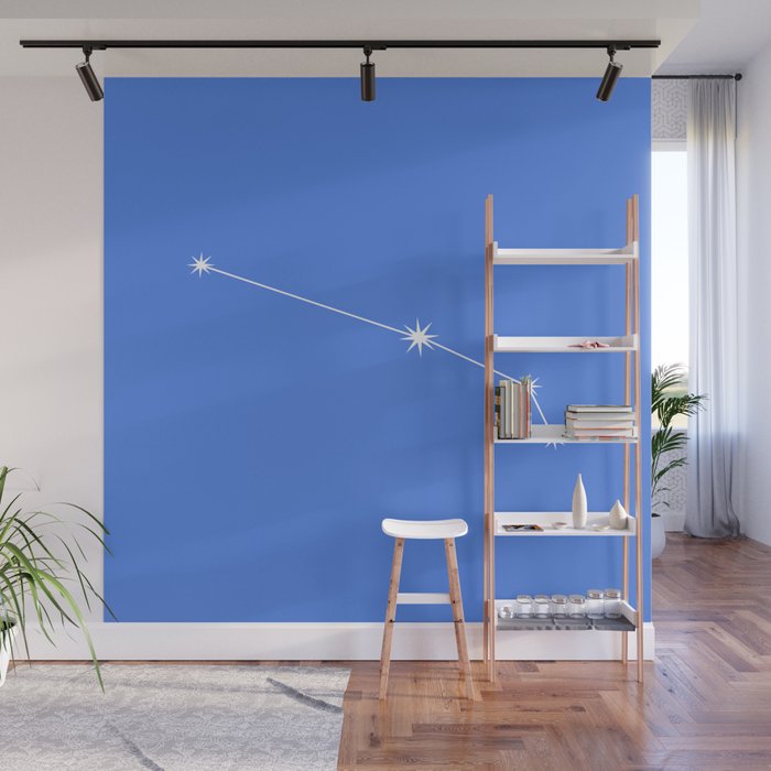 Aries Zodiac Star Constellation Line Art Bright Blue Wall Mural Gallery Image 1
