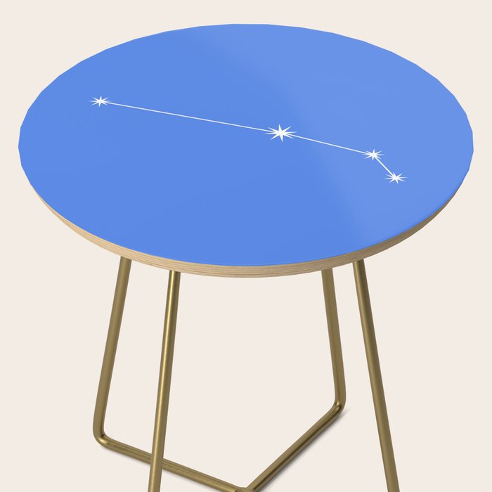 Aries Zodiac Star Constellation Line Art Bright Blue Side Table Gallery Image 2