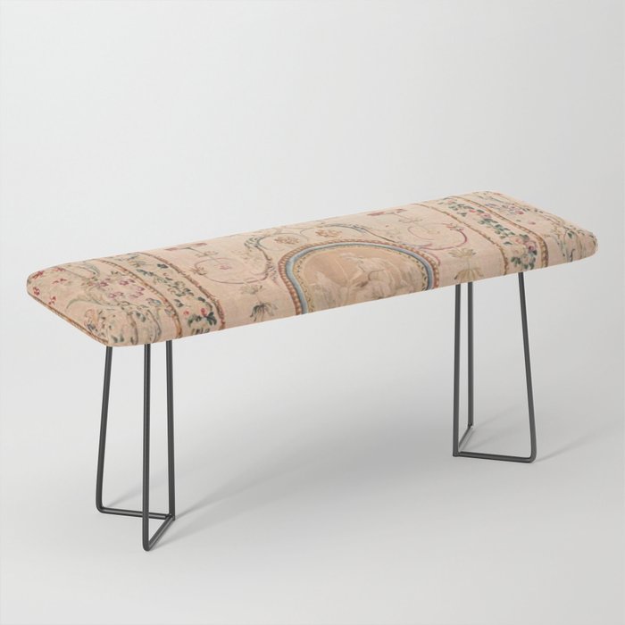 Antique 18th Century French Beauvais Grotesque Tapestry Bench Gallery Image 1