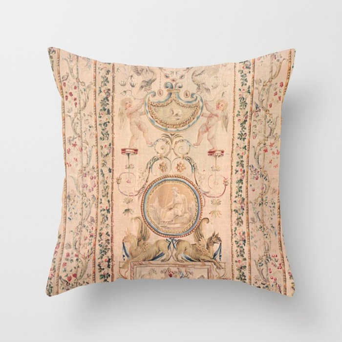 Antique 18th Century French Beauvais Grotesque Tapestry Throw Pillow Gallery Image 6