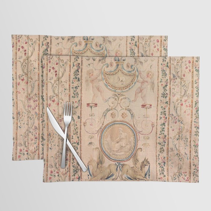 Antique 18th Century French Beauvais Grotesque Tapestry Placemat Gallery Image 1