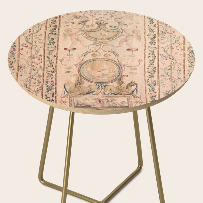 Antique 18th Century French Beauvais Grotesque Tapestry Side Table Gallery Image 2