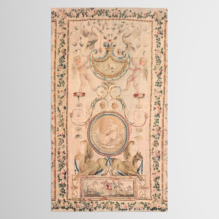 Antique 18th Century French Beauvais Grotesque Tapestry Tablecloth Gallery Image 2