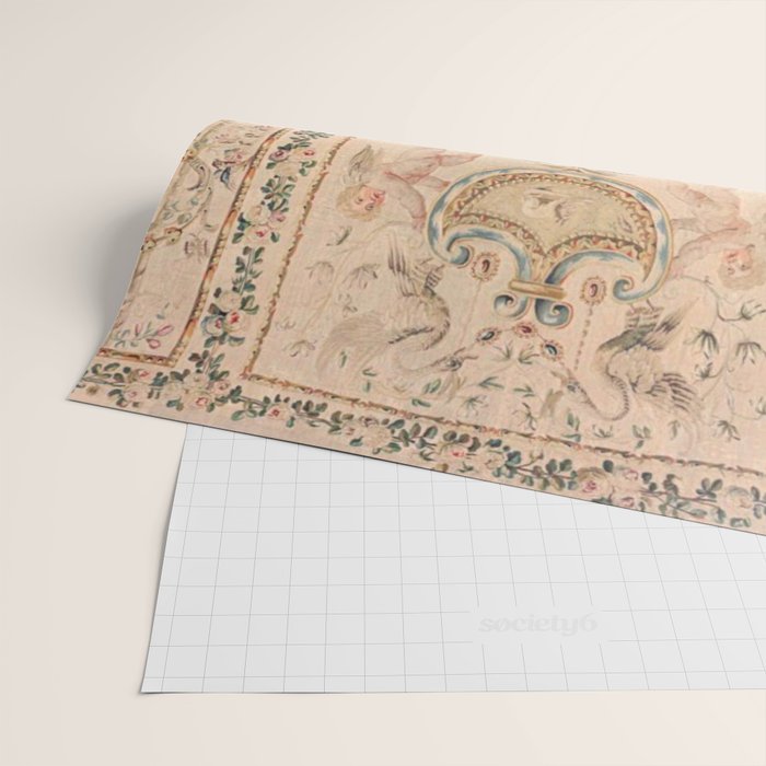 Antique 18th Century French Beauvais Grotesque Tapestry Wrapping Paper Gallery Image 2