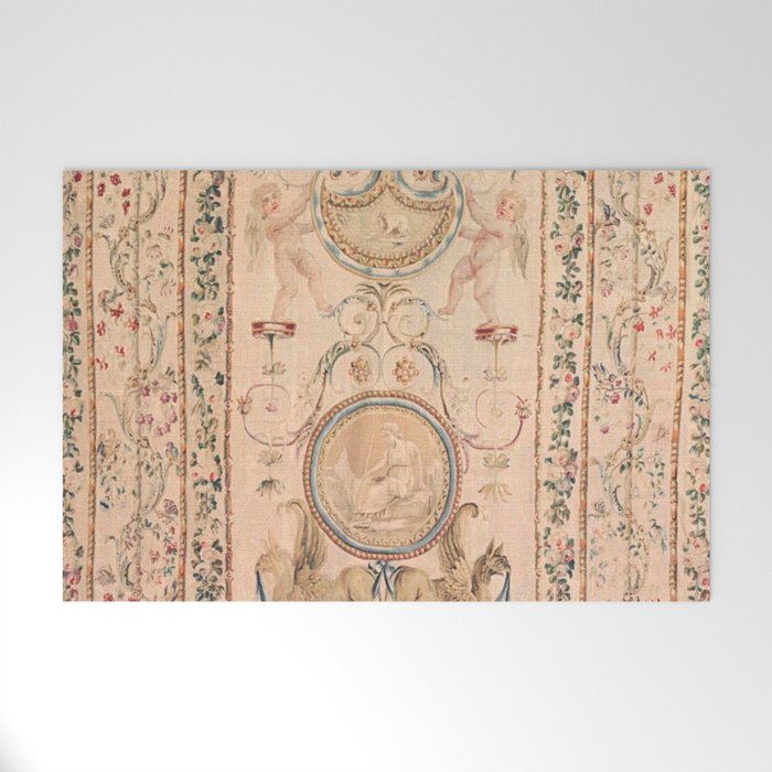 Antique 18th Century French Beauvais Grotesque Tapestry Welcome Mat Gallery Image 1