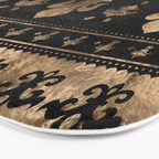 Luxury black and gold Fleur-de-lis ornament  Bath Mat Gallery Image 3