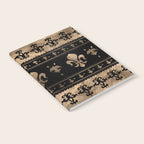 Luxury black and gold Fleur-de-lis ornament  Notebook Gallery Image 2