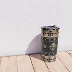Luxury black and gold Fleur-de-lis ornament  Travel Mug Gallery Image 4