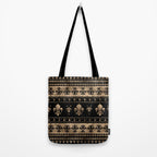 Luxury black and gold Fleur-de-lis ornament  Tote Bag Gallery Image 2