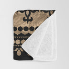 Luxury black and gold Fleur-de-lis ornament  Throw Blanket Gallery Image 3