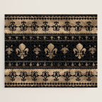 Luxury black and gold Fleur-de-lis ornament  Jigsaw Puzzle Gallery Image 1
