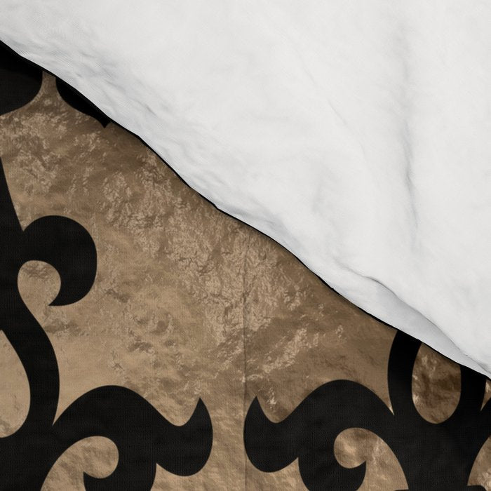 Luxury black and gold Fleur-de-lis ornament  Comforter Gallery Image 4