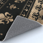 Luxury black and gold Fleur-de-lis ornament  Rug Gallery Image 4