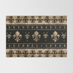 Luxury black and gold Fleur-de-lis ornament  Rug Gallery Image 2