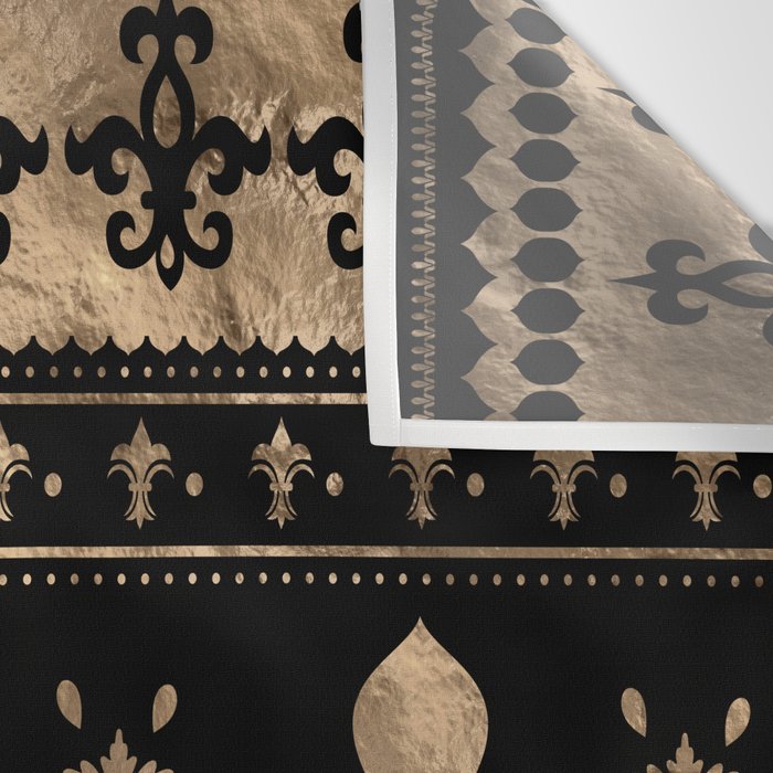 Luxury black and gold Fleur-de-lis ornament  Wall Tapestry Gallery Image 3