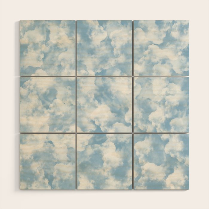 Clouds Pattern Wood Wall Art