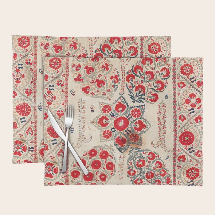 Bokhara Suzani Southwest Uzbekistan Embroidery Placemat Gallery Image 1