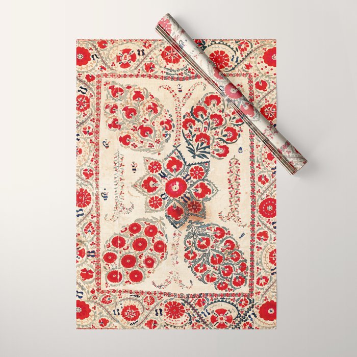 Bokhara Suzani Southwest Uzbekistan Embroidery Wrapping Paper Gallery Image 1