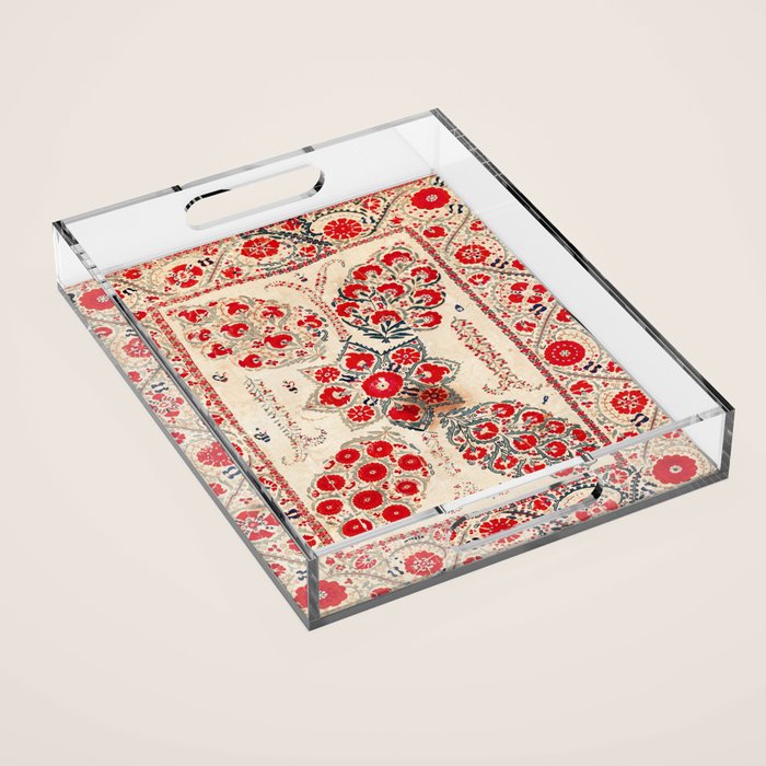 Bokhara Suzani Southwest Uzbekistan Embroidery Acrylic Tray Gallery Image 1