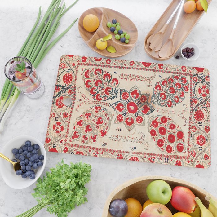 Bokhara Suzani Southwest Uzbekistan Embroidery Cutting Board Gallery Image 2